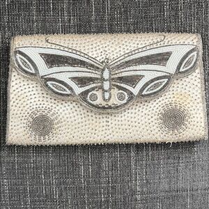Vintage Iiyama Beaded Butterfly Clutch